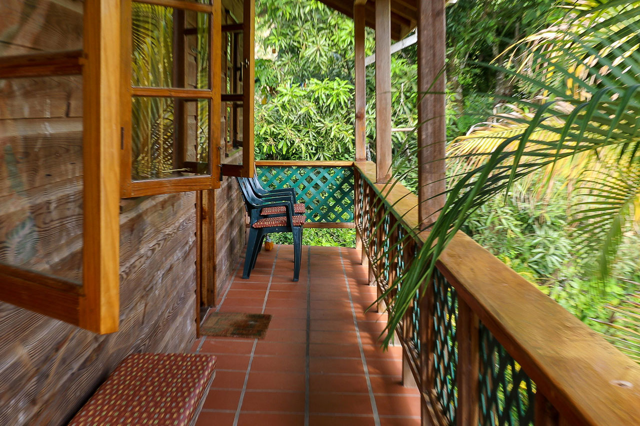 Toad Heights at Castara Villas: the front balcony